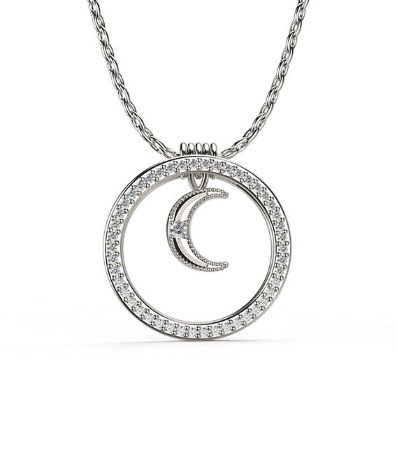 Circle and Moon Pendant
