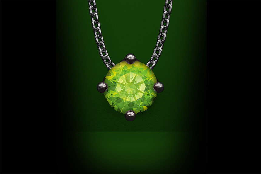 Peridot Pendant & Chain