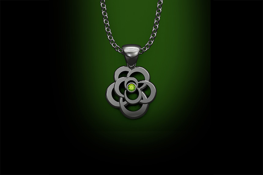 Peridot Flower Pendant