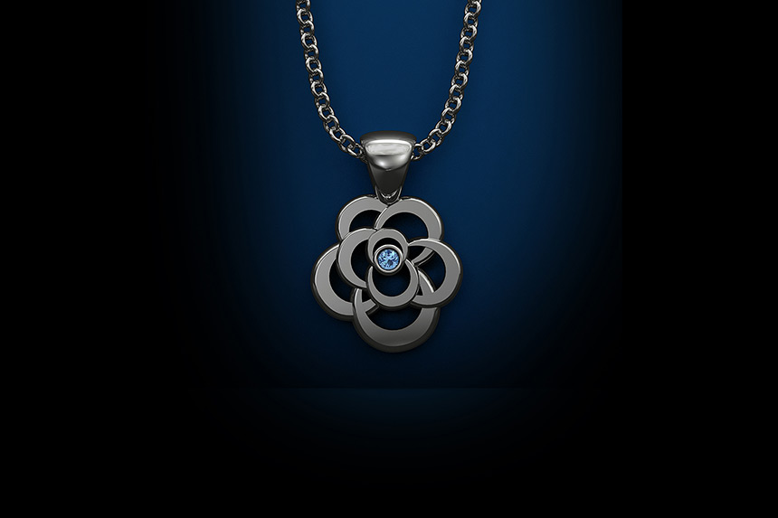 Aquamarine Flower Pendant