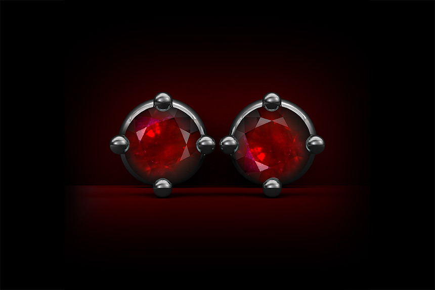 Ruby Stud Earrings