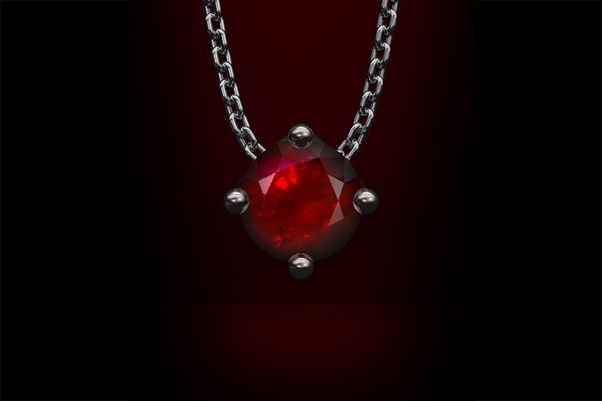 Ruby Pendant & Chain