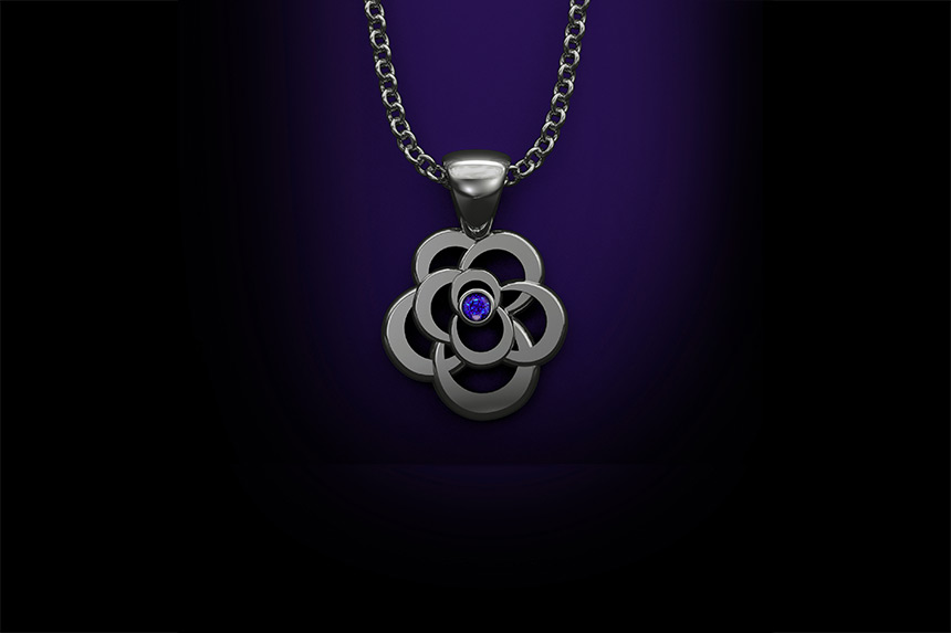 Tanzanite Flower Pendant