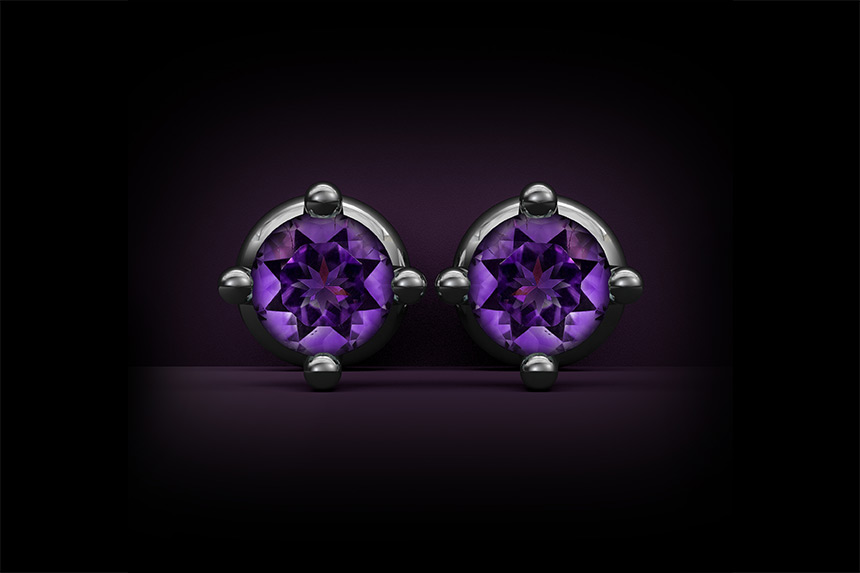 Amethyst Stud Earrings