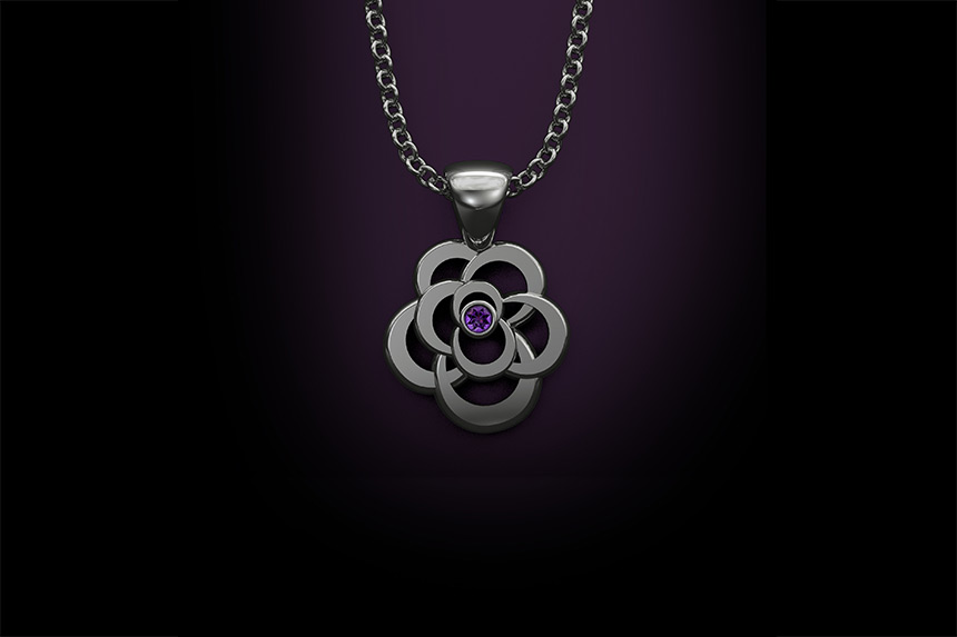 Amethyst Flower Pendant