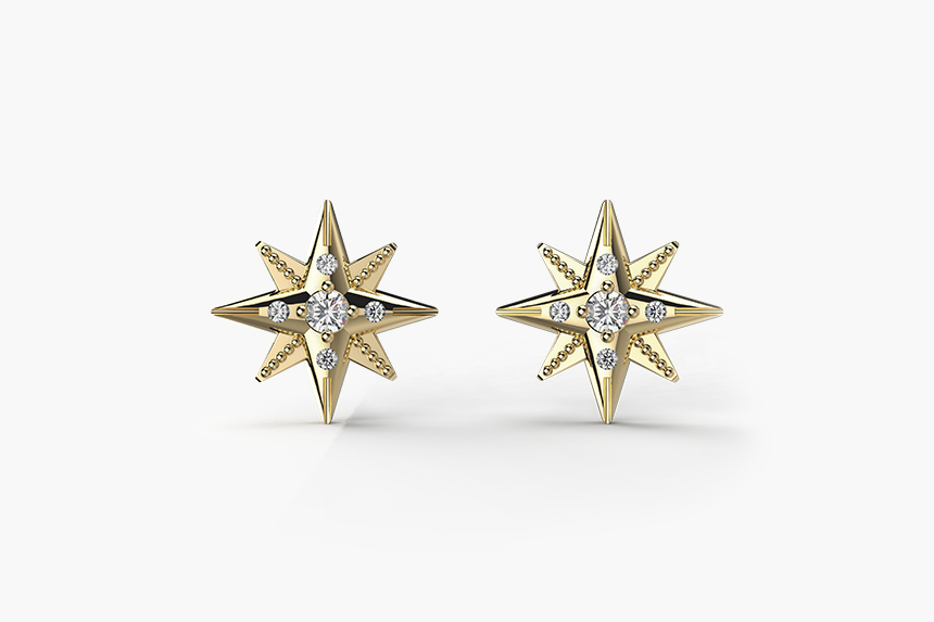 Christmas 9ct Yellow Gold Star Earrings
