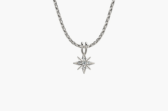 Christmas 9ct White Gold Star Pendant