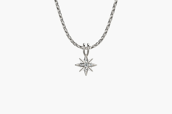 Christmas 9ct White Gold Star Pendant